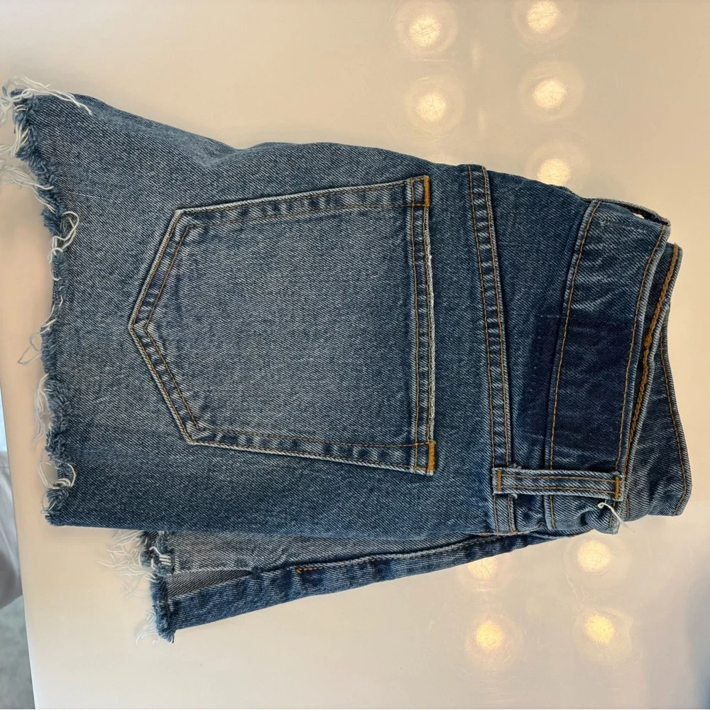 Abercrombie & Fitch Dark Blue High-Rise Denim Shorts - Picture 1 of 3